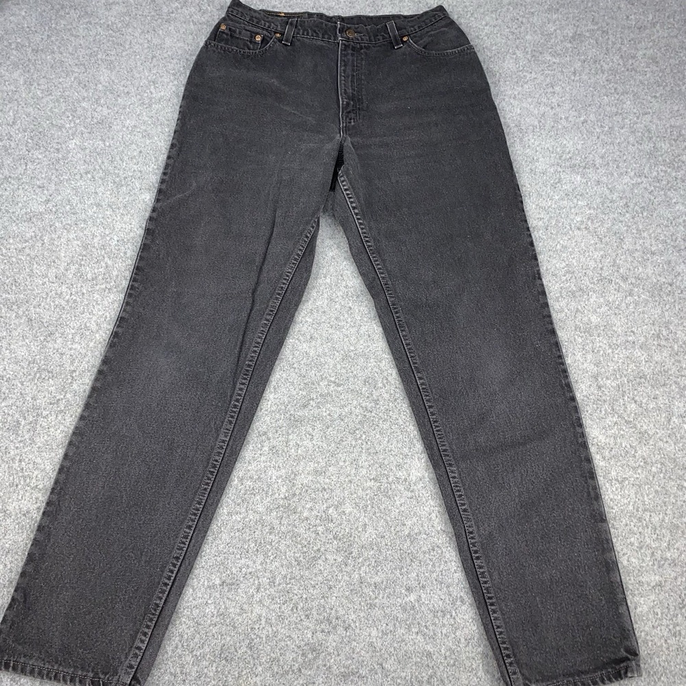 Vintage Levi's 550 Jeans Women's 14 Reg Long Black Relaxed Tapered Made In USA